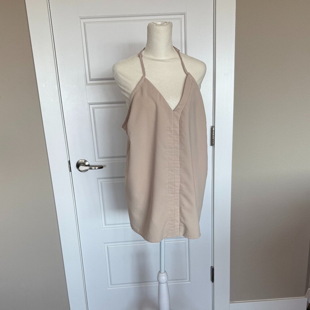 Nude/Tan V-Neck Racer back Blouse - XXL